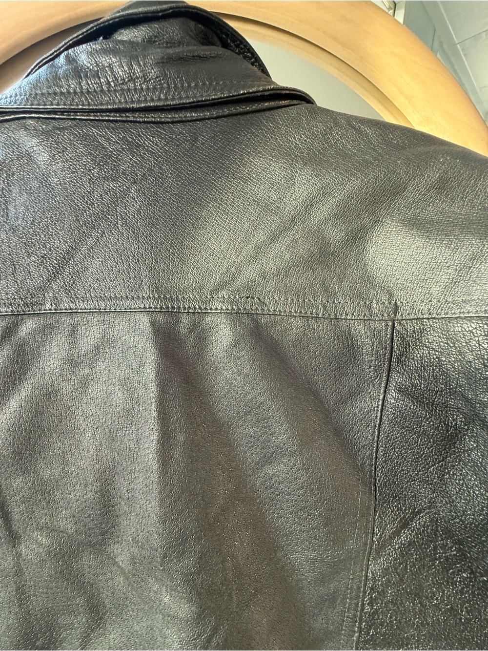 Vintage Black Leather Bomber Jacket - Kangaroo - Picture 6 of 6